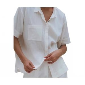 NEW BALI LANE otis linen shirt in white